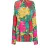 Crepe shirt dress with roses print Crepe shirt dress with roses print