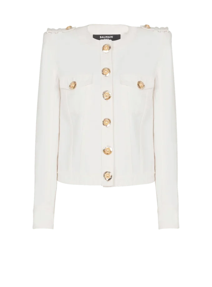 Cropped cotton canvas jacket