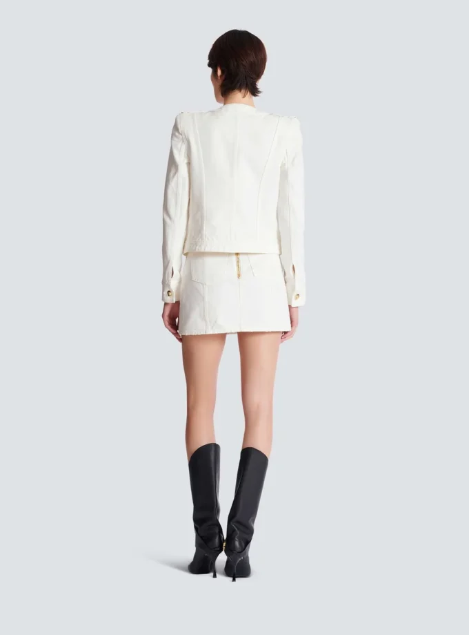 Cropped cotton canvas jacket
