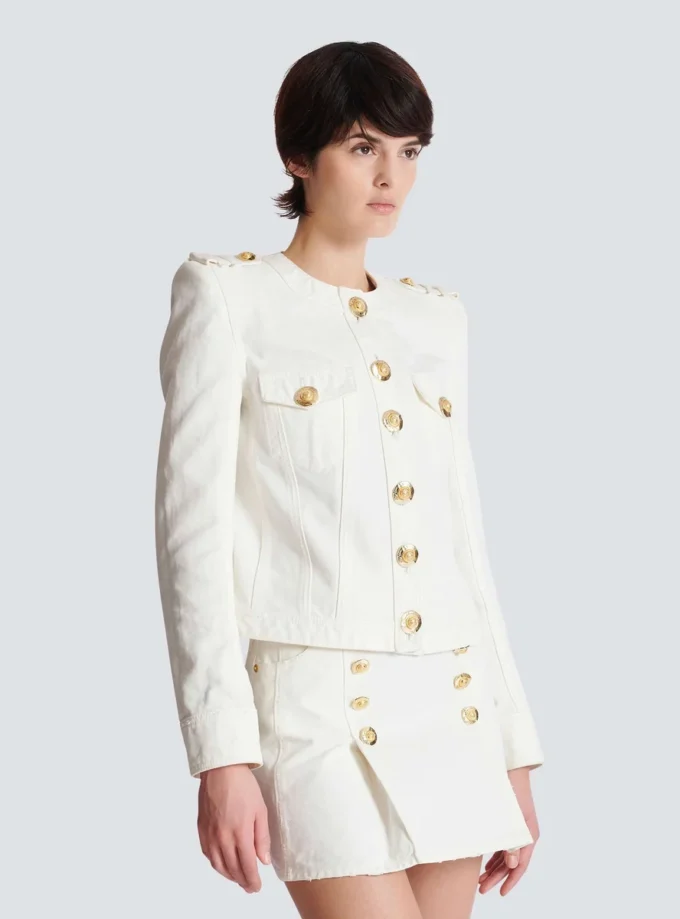 Cropped cotton canvas jacket
