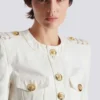 Cropped cotton canvas jacket