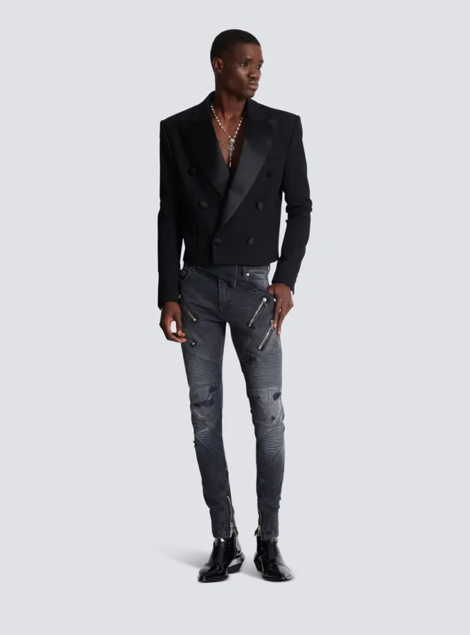 Cropped double crepe jacket Cropped double crepe jacket