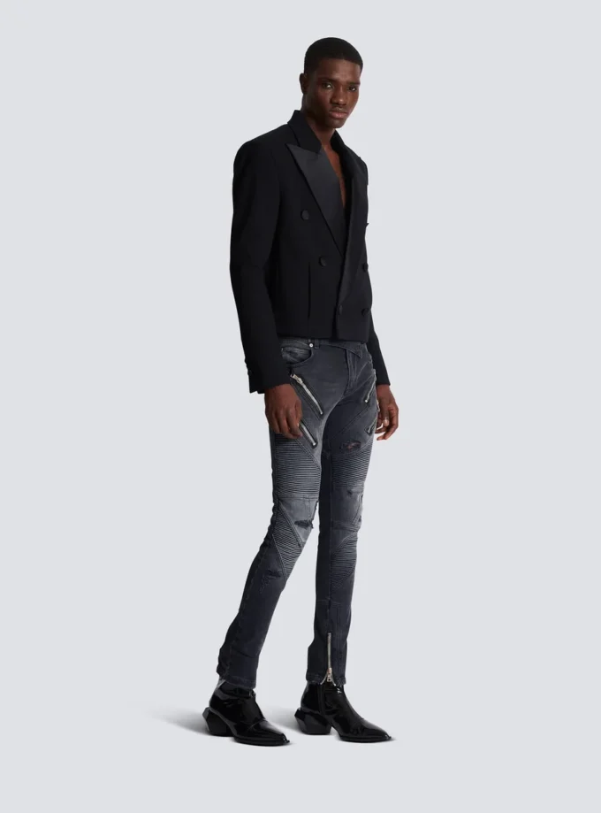Cropped double crepe jacket Cropped double crepe jacket