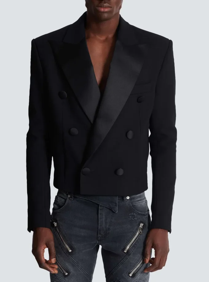 Cropped double crepe jacket Cropped double crepe jacket