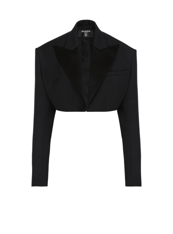 Cropped grain de poudre jacket