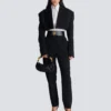Cropped grain de poudre jacket