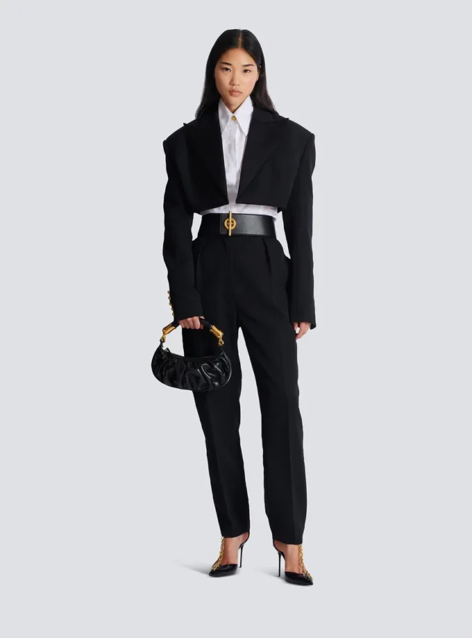 Cropped grain de poudre jacket