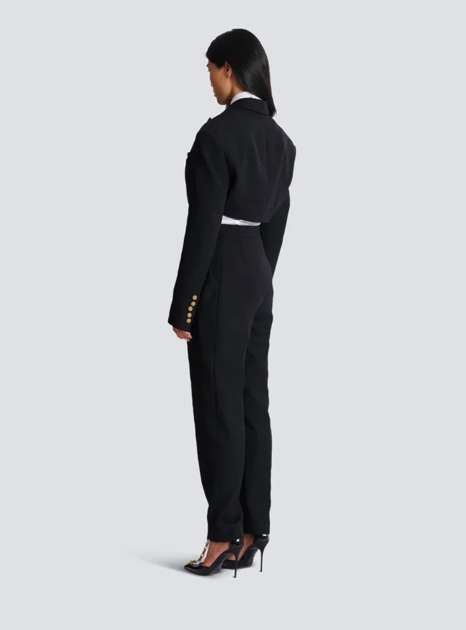 Cropped grain de poudre jacket