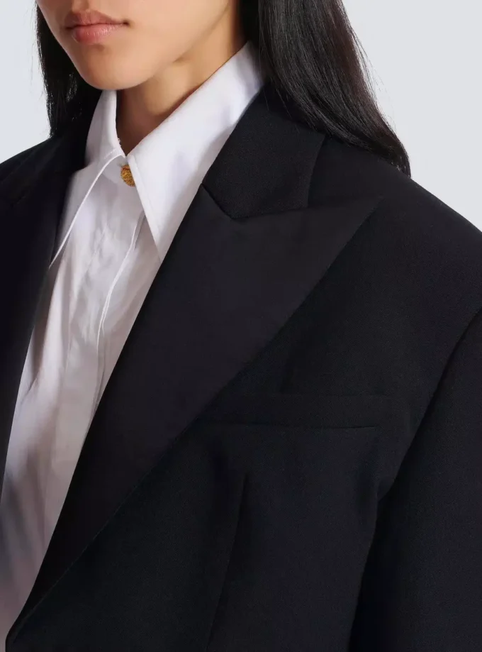 Cropped grain de poudre jacket