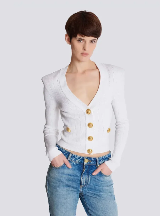 Cropped knit cardigan Cropped knit cardigan