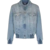 Cropped lined denim jacket