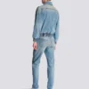 Cropped lined denim jacket