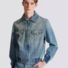 Cropped lined denim jacket
