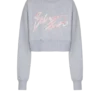 Cropped printed cotton sweatshirt