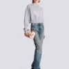 Cropped printed cotton sweatshirt