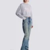 Cropped printed cotton sweatshirt