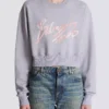 Cropped printed cotton sweatshirt