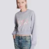 Cropped printed cotton sweatshirt