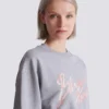 Cropped printed cotton sweatshirt