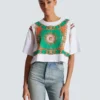 Cropped T-shirt with Balmain Foulard print Cropped T-shirt with Balmain Foulard print