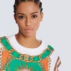 Cropped T-shirt with Balmain Foulard print Cropped T-shirt with Balmain Foulard print