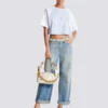 Cropped T-shirt with Balmain Paris print Cropped T-shirt with Balmain Paris print