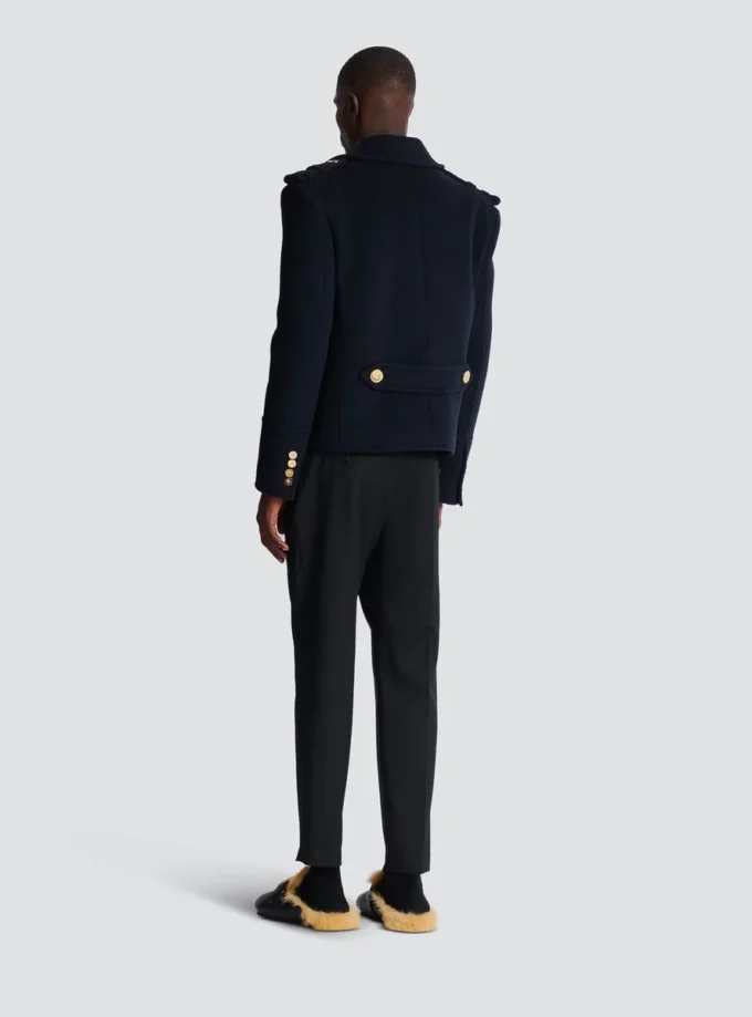 Cropped wool reefer jacket Cropped wool reefer jacket