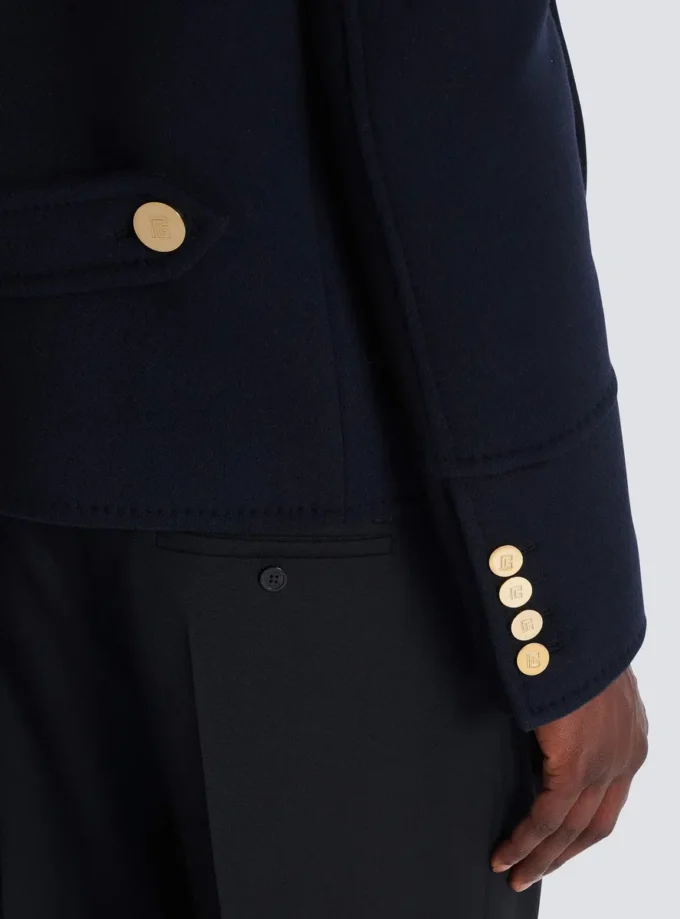 Cropped wool reefer jacket Cropped wool reefer jacket