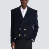 Cropped wool reefer jacket Cropped wool reefer jacket