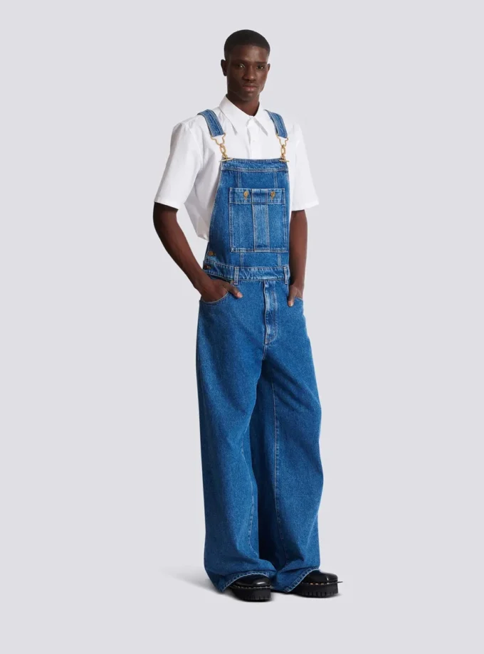 Dark blue denim dungarees Dark blue denim dungarees