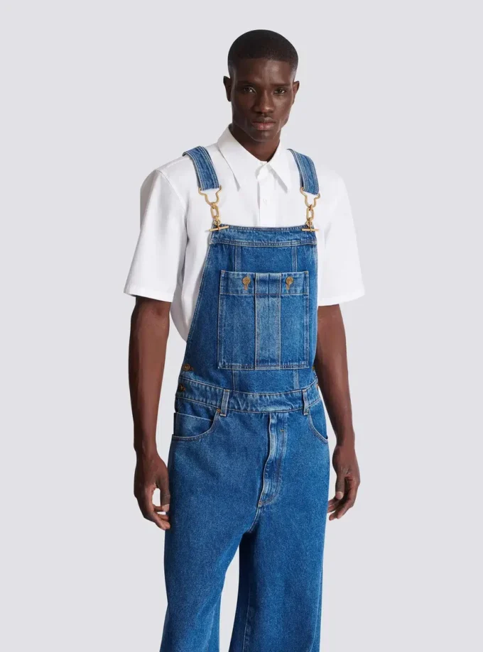 Dark blue denim dungarees Dark blue denim dungarees