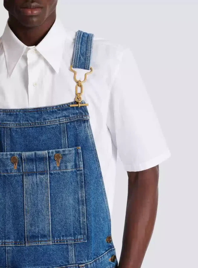 Dark blue denim dungarees Dark blue denim dungarees