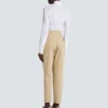 Darted 7/8 trousers in cotton gabardine Darted 7/8 trousers in cotton gabardine