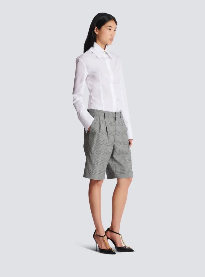 Darted shorts with Prince of Wales check Darted shorts with Prince of Wales check