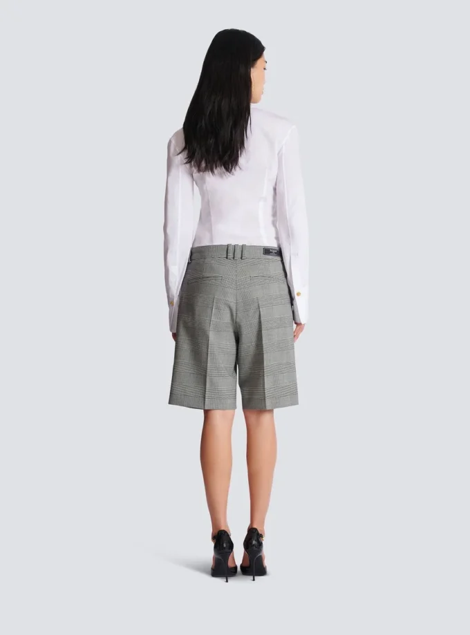 Darted shorts with Prince of Wales check Darted shorts with Prince of Wales check
