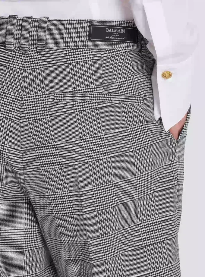 Darted shorts with Prince of Wales check Darted shorts with Prince of Wales check