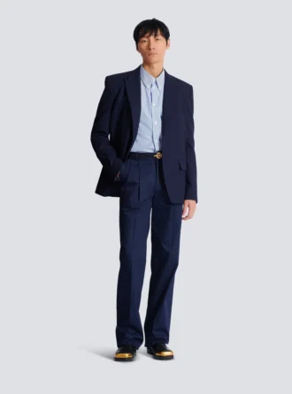 Darted trousers in cotton twill