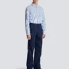 Darted trousers in cotton twill