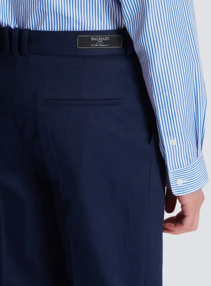 Darted trousers in cotton twill