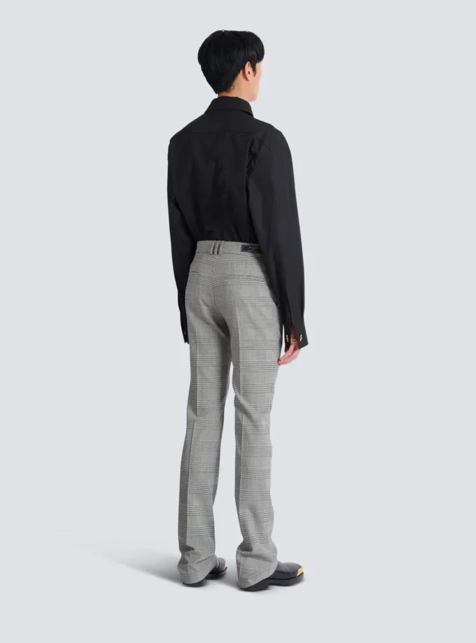 Darted trousers in Prince of Wales wool Darted trousers in Prince of Wales wool