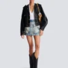 Denim skirt with pockets