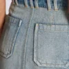 Denim skirt with pockets