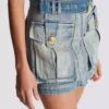 Denim skirt with pockets