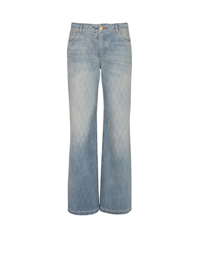 Diamond denim straight-fit jeans