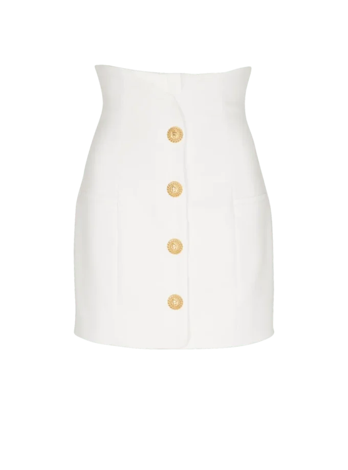 Double crepe tulip skirt with buttons Double crepe tulip skirt with buttons