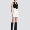 Double crepe tulip skirt with buttons Double crepe tulip skirt with buttons