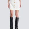 Double crepe tulip skirt with buttons Double crepe tulip skirt with buttons