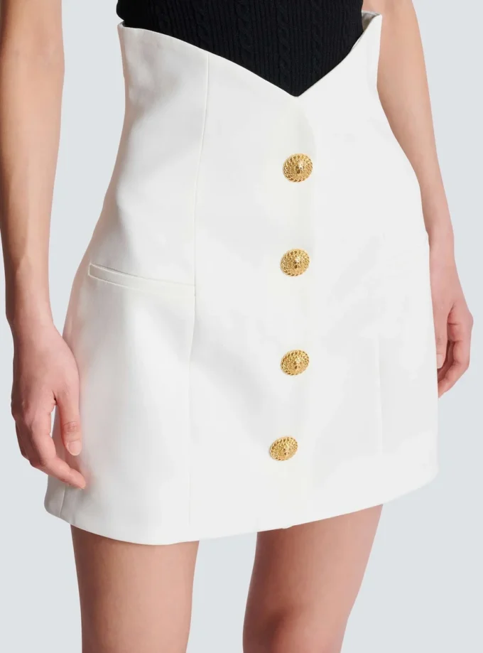 Double crepe tulip skirt with buttons Double crepe tulip skirt with buttons