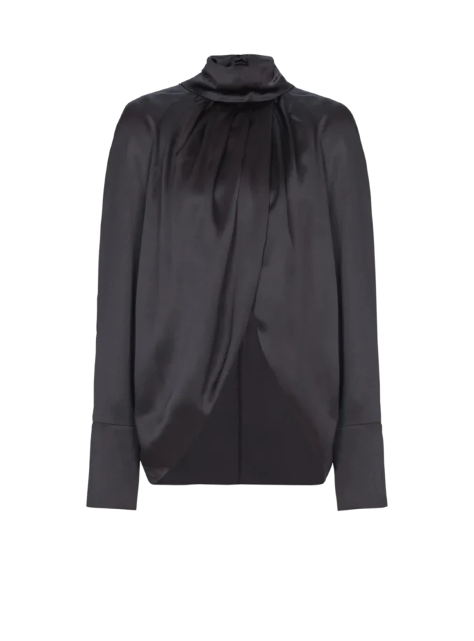Draped silk blouse