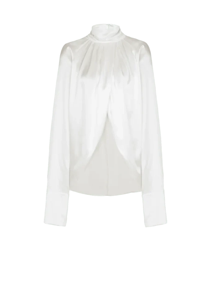 Draped silk blouse